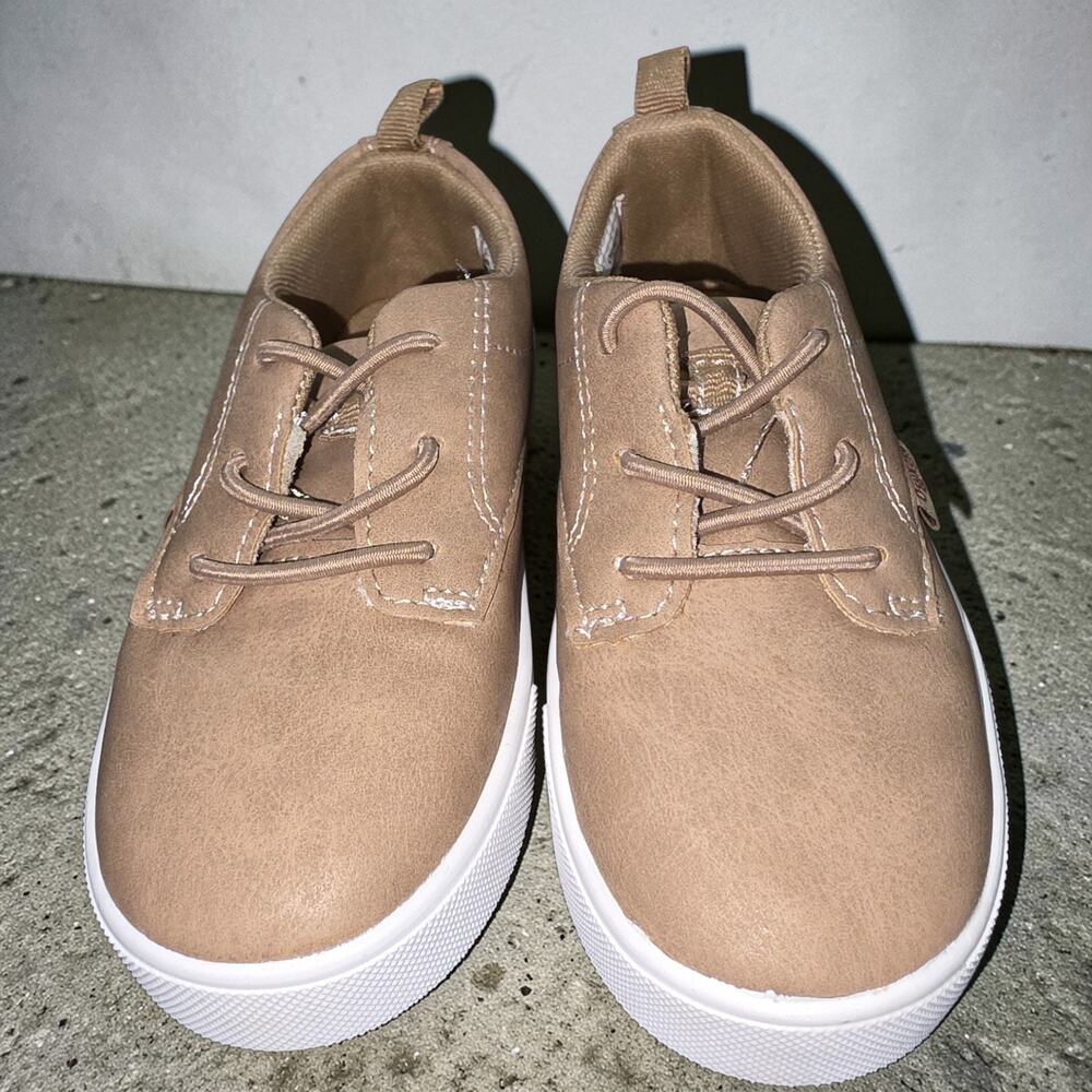 OshKosh B'gosh Toddler Boys Putney Tan Faux Leather Oxford Sneakers Size 9M
